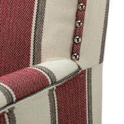 Set Of 2 Sara Upholstered Accent Arm Chair With Nail Head Trim | Karat Home-Stripe Red -Furniture Haven Shop GUEST 0049d892 1cff 4545 b038 8b4c45a7bd37