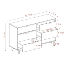 Mid-Century Modern Groove Wood 6 Drawer Dresser - Saracina Home -Furniture Haven Shop GUEST 00517b78 51c3 4bd6 b25d 1b4df6d40b7d