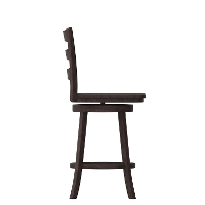 Merrick Lane Commercial Grade Classic Wooden Ladderback Swivel Stool With Solid Wood Seat And Footrest 9 Merrick Lane Commercial Grade Classic Wooden Ladderback Swivel Stool With Solid Wood Seat And Footrest - Image 9