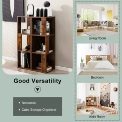 Costway 2 PCS 3-tier Wood Bookshelf Display Storage Rack For Small Spaces White/Rustic Brown 17 Costway 2 PCS 3-tier Wood Bookshelf Display Storage Rack For Small Spaces White/Rustic Brown -Furniture Haven Shop GUEST 011a4aab a7cd 4bde 9014 4786e573a9d2