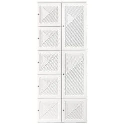 HOMCOM Portable Wardrobe Closet, Folding Bedroom Armoire, Clothes Storage Organizer With Cube Compartments, Hanging Rod, Magnet Doors, White 7 HOMCOM Portable Wardrobe Closet, Folding Bedroom Armoire, Clothes Storage Organizer With Cube Compartments, Hanging Rod, Magnet Doors, White -Furniture Haven Shop GUEST 0167ff29 f04d 4eee a8c7 6b88398433f3