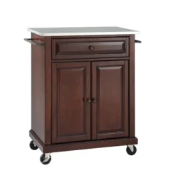 Compact Stainless Steel Top Kitchen Cart Mahogany - Crosley -Furniture Haven Shop GUEST 0234c801 2e60 487a 9cb1 5ee15ea490b9