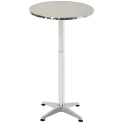 HomCom 24 Inch Round Bar Table 43" H Adjustable Stainless Steel Top Aluminum Frame Home Pub Bistro -Furniture Haven Shop GUEST 025c1cb4 d183 41ba b560 da9b1c85c30e