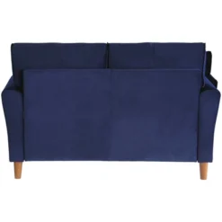 Dunleith Modern Contemporary Velvet Tufted Loveseat In Blue And Walnut - Lexicon -Furniture Haven Shop GUEST 0308c3ee dabe 43ea ae4f 0149d1dca3a7