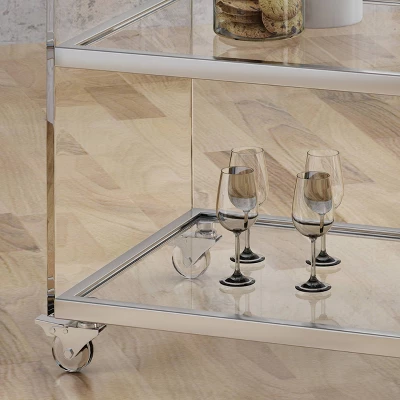 Yves Acrylic Bar Trolley Clear - Christopher Knight Home 2 Yves Acrylic Bar Trolley Clear - Christopher Knight Home - Image 2