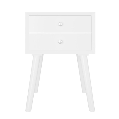 Tangkula Wooden Nightstand With 2 Storage Drawers Accent End Side Table For Bedroom&Living Room 11 Tangkula Wooden Nightstand With 2 Storage Drawers Accent End Side Table For Bedroom&Living Room - Image 11