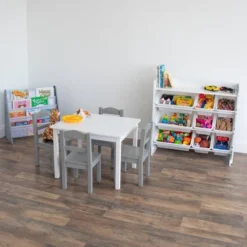 Kids' 4 Tier Bookshelf Organizer Gray/White - Humble Crew -Furniture Haven Shop GUEST 03d038cf 6769 4207 a1bc cd727d05ef01