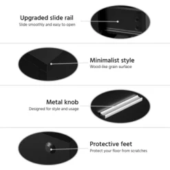 Yaheetech Tall Bedside Table End Table With Charging Station, Black -Furniture Haven Shop GUEST 03e70328 3513 4945 85f8 697a4194eb46