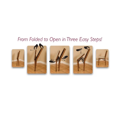 Set Of 2 Shaker Ladderback Folding Chair Oak Brown - Stakmore 2 Set Of 2 Shaker Ladderback Folding Chair Oak Brown - Stakmore - Image 2
