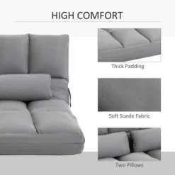 HOMCOM Convertible Floor Sofa Chair, Folding Couch Bed, Guest Chaise Lounge With 2 Pillows, Adjustable Backrest And Headrest 11 HOMCOM Convertible Floor Sofa Chair, Folding Couch Bed, Guest Chaise Lounge With 2 Pillows, Adjustable Backrest And Headrest -Furniture Haven Shop GUEST 04cff9ee 5d56 4ad1 8554 f765e6e35597