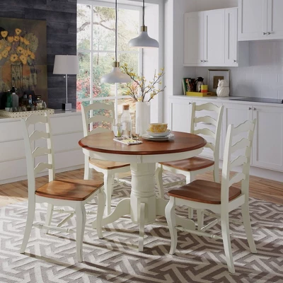 5pc French Countryside Dining Set Off White - Homestyles 3 5pc French Countryside Dining Set Off White - Homestyles - Image 3