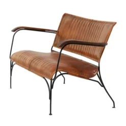 Vintage Leather Loveseat Brown - Olivia & May