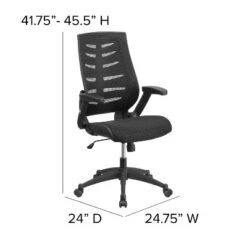 Emma And Oliver High Back Black Mesh Swivel Ergonomic Office Chair With Adjustable Flip-Up Arms 11 Emma And Oliver High Back Black Mesh Swivel Ergonomic Office Chair With Adjustable Flip-Up Arms -Furniture Haven Shop GUEST 07369e61 888c 41bb 916d 9d31352f5243