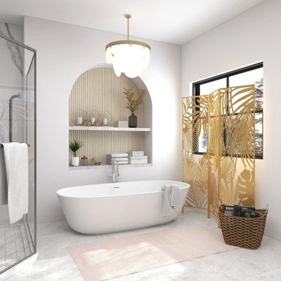 Glam Metal Palms Room Divider Screen Gold - Olivia & May 14 Glam Metal Palms Room Divider Screen Gold - Olivia & May - Image 14