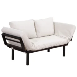HOMCOM Single Person Chaise Lounger, Modern Sofa Bed With 5 Adjustable Positions, 2 Large Pillows, And Birch Legs 12 HOMCOM Single Person Chaise Lounger, Modern Sofa Bed With 5 Adjustable Positions, 2 Large Pillows, And Birch Legs -Furniture Haven Shop GUEST 07935d35 4aec 4855 9416 2e3da7008b5d