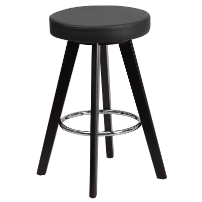 Merrick Lane Contemporary Counter Stool With Retro 4-Point Wood Legs And Metal Footrest 6 Merrick Lane Contemporary Counter Stool With Retro 4-Point Wood Legs And Metal Footrest - Image 6