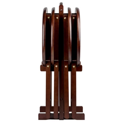 5pc Nathan Snack Table Set In Cappuccino Brown - Winsome 3 5pc Nathan Snack Table Set In Cappuccino Brown - Winsome - Image 3