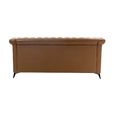 Pablo 81.5" Wide 81.5" Wide Chesterfield Tufted Genuine Wing Back Leather Sofa For Living Room-A+B | ARTFUL LIVING DESIGN 4 Pablo 81.5" Wide 81.5" Wide Chesterfield Tufted Genuine Wing Back Leather Sofa For Living Room-A+B | ARTFUL LIVING DESIGN - Image 4