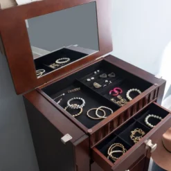 Tierra Contemporary Jewelry Armoire Merlot Brown - Powell Company -Furniture Haven Shop GUEST 085558e9 c9e0 4e39 bd5e 249aa387810f