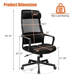 Costway Adjustable Mesh Office Task Chair Heating Lumbar Support Headrest GreyBlack 13 Costway Adjustable Mesh Office Task Chair Heating Lumbar Support Headrest GreyBlack -Furniture Haven Shop GUEST 085d7919 1358 474f a0bc 8b565ba0cd07