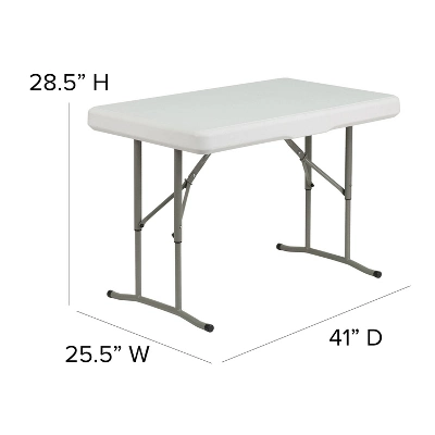 Emma And Oliver 3 Piece Portable Plastic Folding Bench And Table Set 3 Emma And Oliver 3 Piece Portable Plastic Folding Bench And Table Set - Image 3