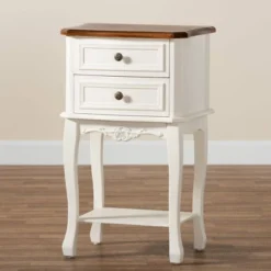2 Drawer Darla Wood Nightstand White/Cherry Brown - Baxton Studio 11 2 Drawer Darla Wood Nightstand White/Cherry Brown - Baxton Studio -Furniture Haven Shop GUEST 0abfcf15 10b8 479e 9375 9a3f5d040b53