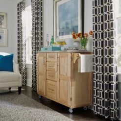 Breakfast Bar Kitchen Cart Natural With Stainless Steel Top - Home Styles -Furniture Haven Shop GUEST 0af4375f 4784 4d55 8727 7d88ecca64d5