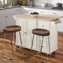 Farmhouse Counter Height Barstool With Wooden Saddle Seat And Tubular Frame - The Urban Port -Furniture Haven Shop GUEST 0afcf4dc 392e 48ea 928c 817239627b68