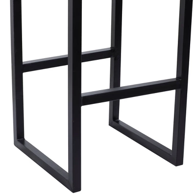 Industrial Cowhide And Metal Bar Height Stool Brown - Olivia & May 5 Industrial Cowhide And Metal Bar Height Stool Brown - Olivia & May - Image 5