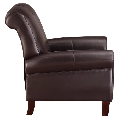 Faux Leather Club Chair - Espresso - Dorel Living 1 Faux Leather Club Chair - Espresso - Dorel Living