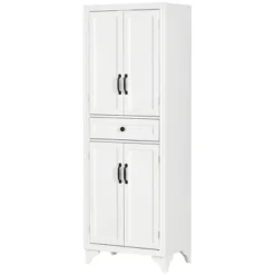 HOMCOM 67" Freestanding Kitchen Pantry, 4-Door Storage Cabinet With Drawer And Adjustable Shelves, White -Furniture Haven Shop GUEST 0b9ec643 d739 4100 a0a7 d41146c850f1
