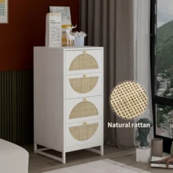 Arina Farmhouse Natural Rattan Vertical 4 With Deep Drawers Dresser-The Pop Maison 21 Arina Farmhouse Natural Rattan Vertical 4 With Deep Drawers Dresser-The Pop Maison -Furniture Haven Shop GUEST 0bc69cb5 b636 4258 a758 026679642091