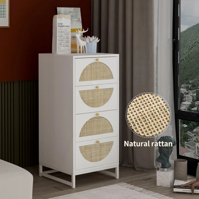 Arina Farmhouse Natural Rattan Vertical 4 With Deep Drawers Dresser-The Pop Maison 11 Arina Farmhouse Natural Rattan Vertical 4 With Deep Drawers Dresser-The Pop Maison - Image 11