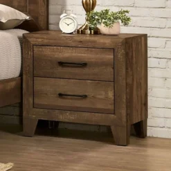 2pc Queen Quail Transitional Bedroom Set Rustic Light Walnut - HOMES: Inside + Out 10 2pc Queen Quail Transitional Bedroom Set Rustic Light Walnut - HOMES: Inside + Out -Furniture Haven Shop GUEST 0c065d6a 2869 4bda 81d1 8f725440e9ae