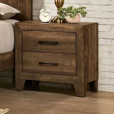 2pc Queen Quail Transitional Bedroom Set Rustic Light Walnut - HOMES: Inside + Out 5 2pc Queen Quail Transitional Bedroom Set Rustic Light Walnut - HOMES: Inside + Out - Image 5