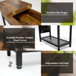 Tangkula End Table With Charging Station Industrial Nightstand Flip Top Side Pocket USB 11 Tangkula End Table With Charging Station Industrial Nightstand Flip Top Side Pocket USB -Furniture Haven Shop GUEST 0c3771c4 24cb 4ba2 a277 6cc08352303e