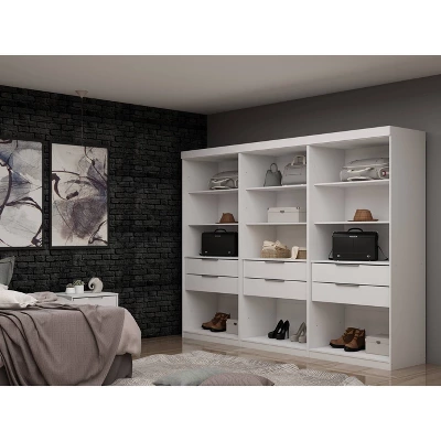 Set Of 3 Mulberry Open 3 Sectional Closet White - Manhattan Comfort 1 Set Of 3 Mulberry Open 3 Sectional Closet White - Manhattan Comfort