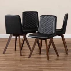 Set Of 4 Pernille Faux Leather Walnut Finished Dining Chairs - Baxton Studio 9 Set Of 4 Pernille Faux Leather Walnut Finished Dining Chairs - Baxton Studio -Furniture Haven Shop GUEST 0eaf4dde 9277 42f9 9831 a8f3d2a04ef1