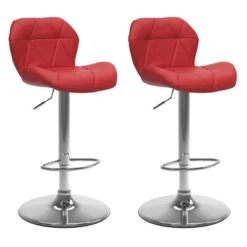 Set Of 2 Adjustable Hex Design Bonded Leather Barstool - Corliving -Furniture Haven Shop GUEST 0eceb84b a3bf 430f a915 65f1e22cd110