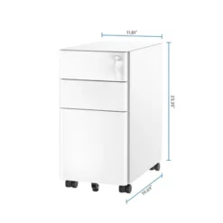 Mount-It! Mobile File Pedestal Cabinet With 3 Drawers & Lock | Slim Design Under Desk Storage & Organizer For Files, Folders & Office Supplies | White -Furniture Haven Shop GUEST 0f2791e6 4790 4627 9dd2 ea51b80eecef