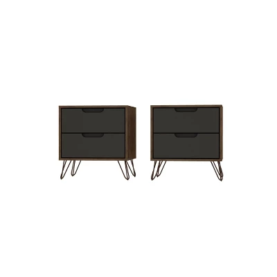 Set Of 2 Rockefeller 2 Drawer Nightstands - Manhattan Comfort 13 Set Of 2 Rockefeller 2 Drawer Nightstands - Manhattan Comfort - Image 13