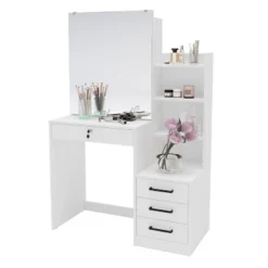 Hannah Vanity With Mirror White - Polifurniture -Furniture Haven Shop GUEST 0fdb7d1c 0f7f 46ab 9dc6 c0d445413018
