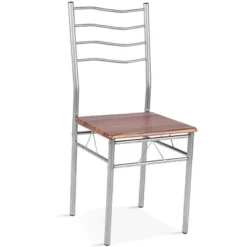 Costway 5 Piece Dining Table Set Wood Metal Kitchen Breakfast Furniture W/4 Chair Walnut -Furniture Haven Shop GUEST 100aacef af47 4fbb 87af 34ca9fe1b55d