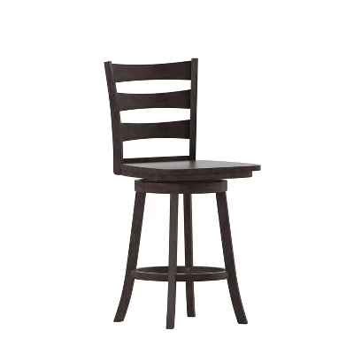 Merrick Lane Commercial Grade Classic Wooden Ladderback Swivel Stool With Solid Wood Seat And Footrest 11 Merrick Lane Commercial Grade Classic Wooden Ladderback Swivel Stool With Solid Wood Seat And Footrest - Image 11