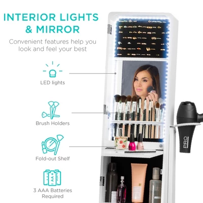 Best Choice Products Full Length LED Mirrored Jewelry Storage Organizer Cabinet W/ Interior & Exterior Lights 2 Best Choice Products Full Length LED Mirrored Jewelry Storage Organizer Cabinet W/ Interior & Exterior Lights - Image 2