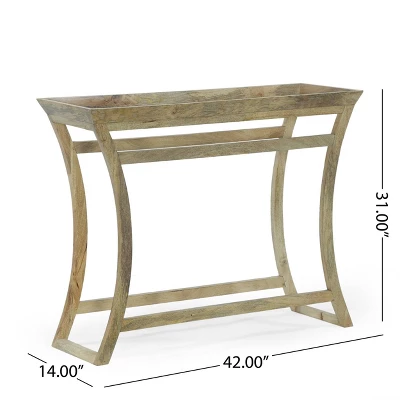 Meagher Rustic Handcrafted Mango Wood Console Table Natural - Christopher Knight Home 8 Meagher Rustic Handcrafted Mango Wood Console Table Natural - Christopher Knight Home - Image 8