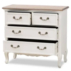 Amalie 4 Drawer Accent Dresser White/Oak - Baxton Studio
