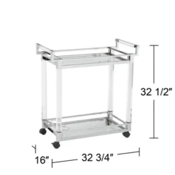 Studio 55D Rossi 32 3/4" Wide Clear Acrylic And Chrome Rolling Serving Bar Cart 12 Studio 55D Rossi 32 3/4" Wide Clear Acrylic And Chrome Rolling Serving Bar Cart -Furniture Haven Shop GUEST 12e4efbe e251 4eed 96b1 e29faf504b56