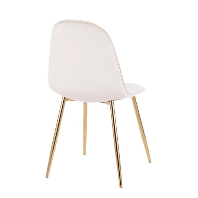 Set Of 2 Pebble Contemporary Dining Chairs Gold/Cream - LumiSource 3 Set Of 2 Pebble Contemporary Dining Chairs Gold/Cream - LumiSource - Image 3