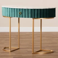 1 Drawer Beale Velvet Upholstered And Brushed Console Table Green/Gold - Baxton Studio 15 1 Drawer Beale Velvet Upholstered And Brushed Console Table Green/Gold - Baxton Studio -Furniture Haven Shop GUEST 138d8a45 a678 4d0b acc2 c3bf79c91c27